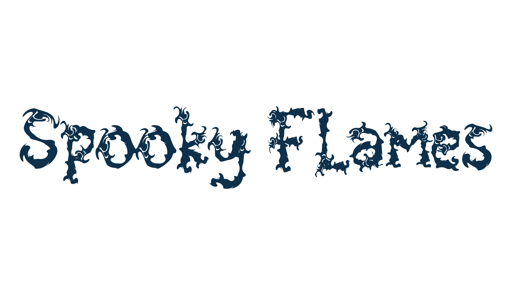 Spooky Flames, display market font preview