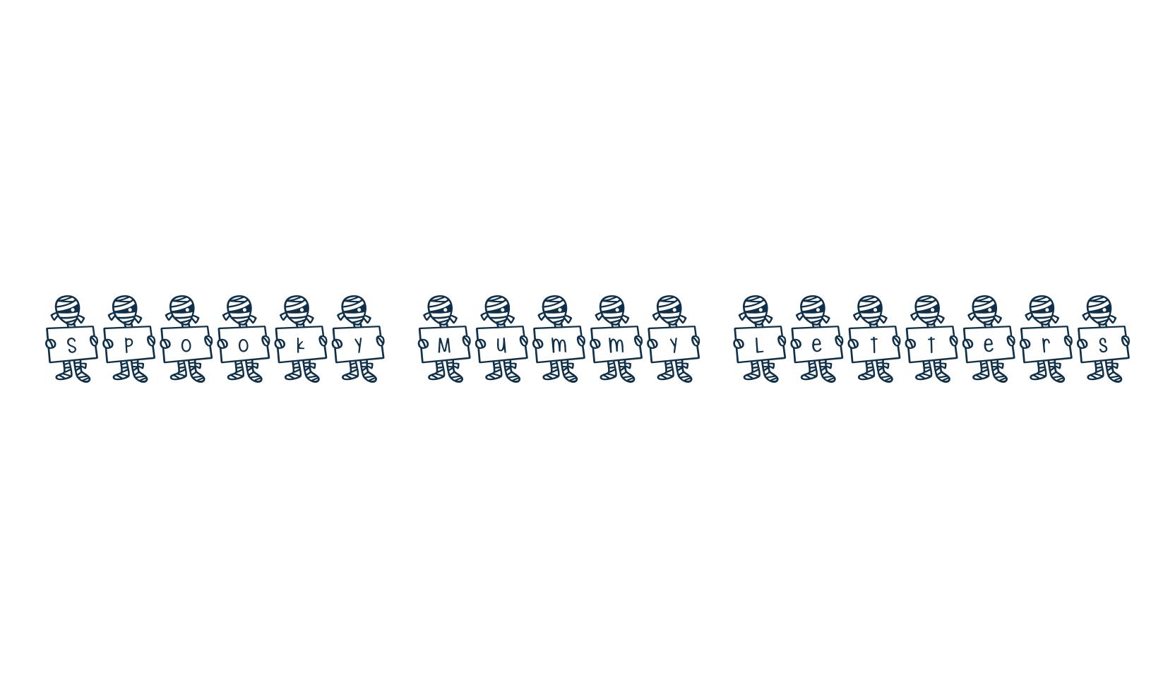 Spooky Mummy Letters, display market font preview