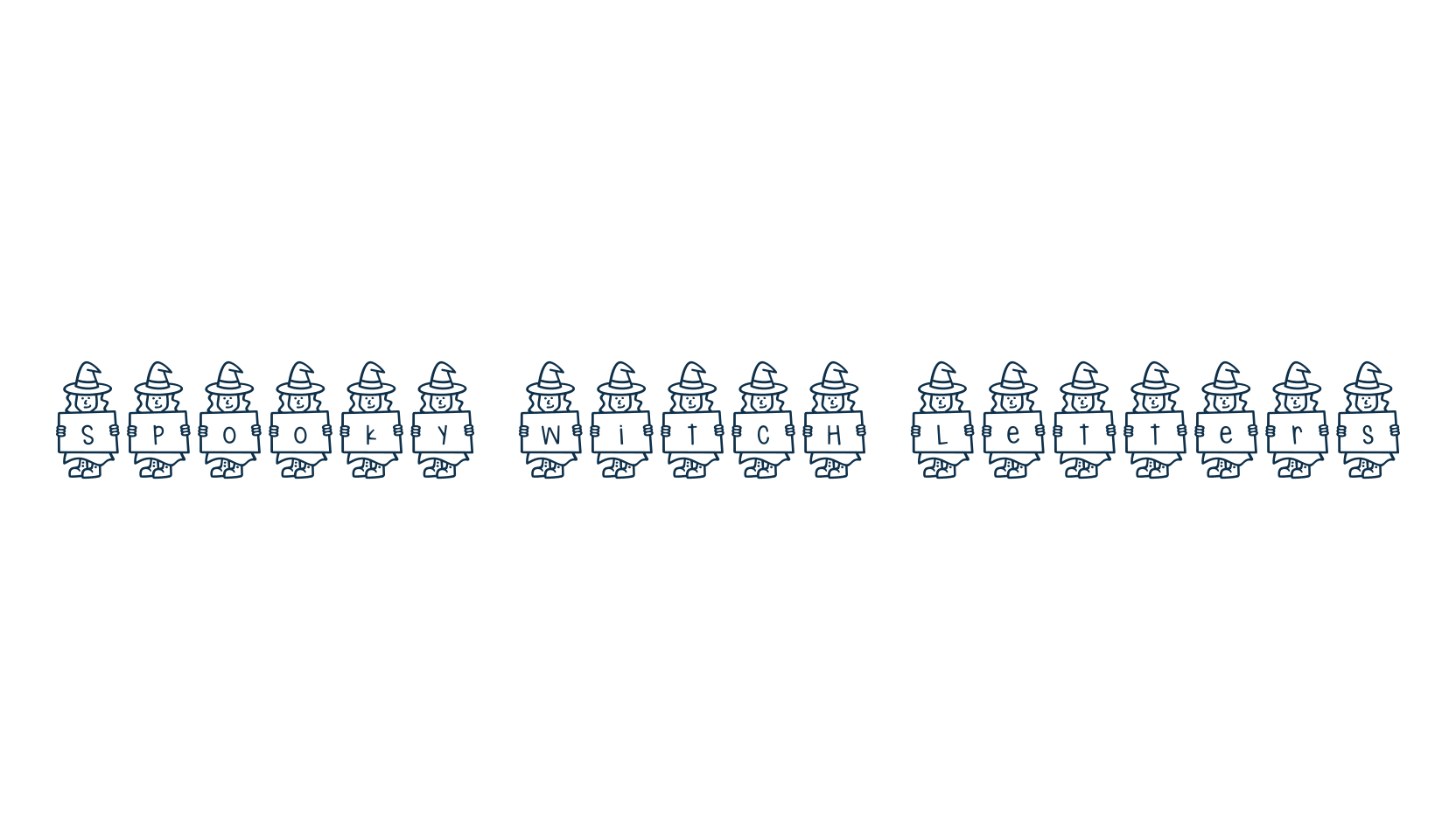 Spooky Witch Letters, fancy decorative font preview