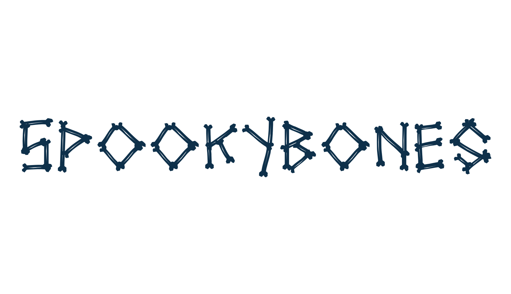 Spookybones, decorative font preview
