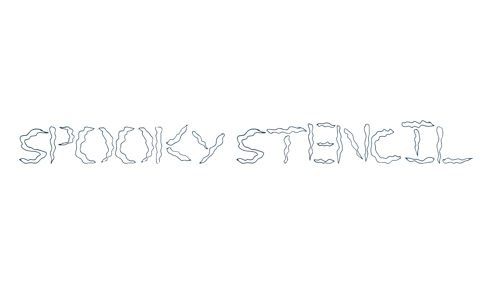 Spooky Stencil, various font preview