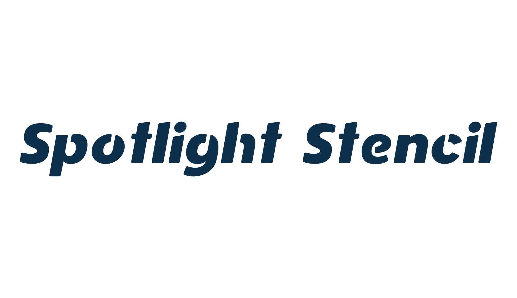 Spotlight Stencil, stencil, army font preview