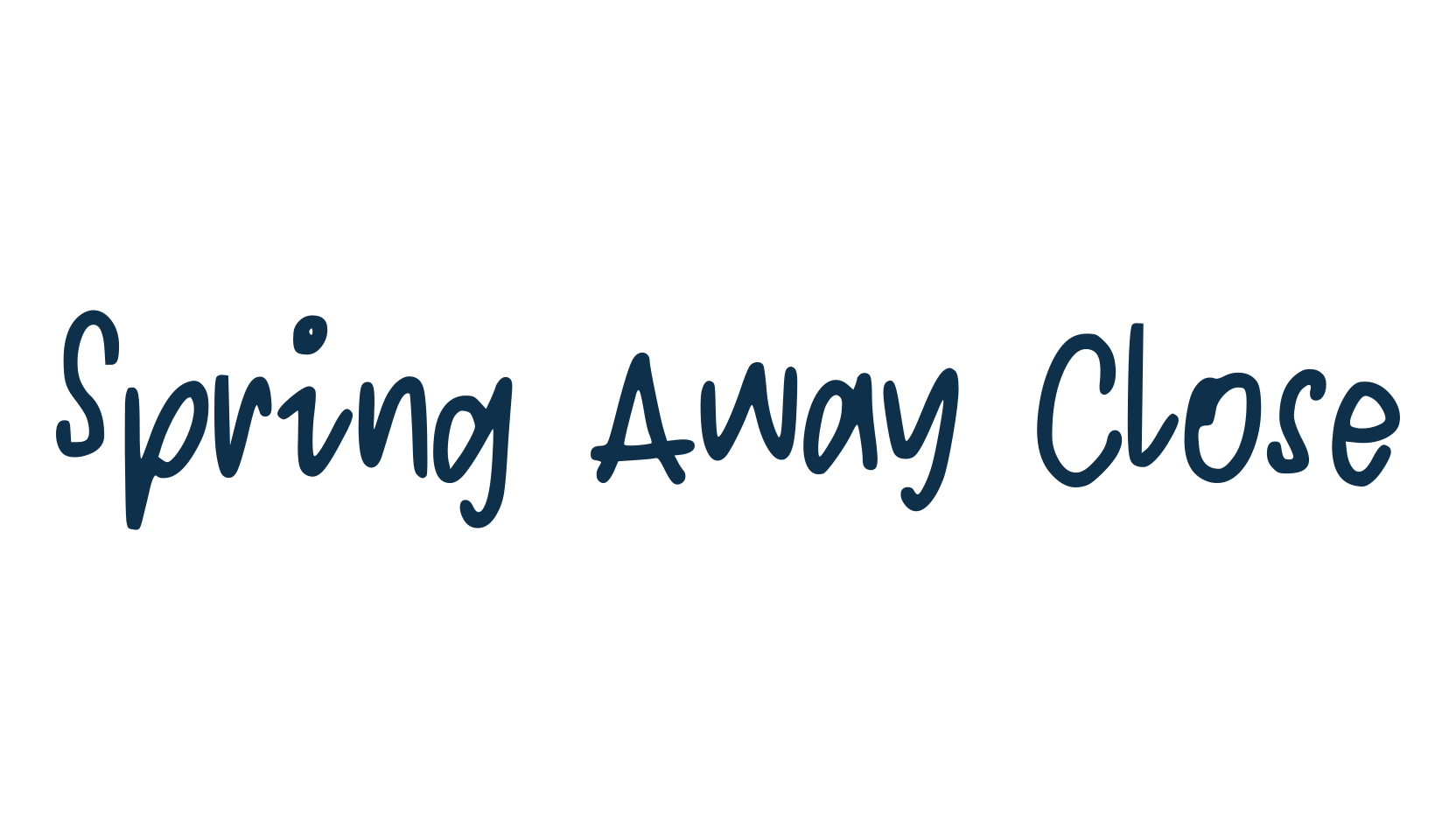 Spring Away Close, handwriting font preview