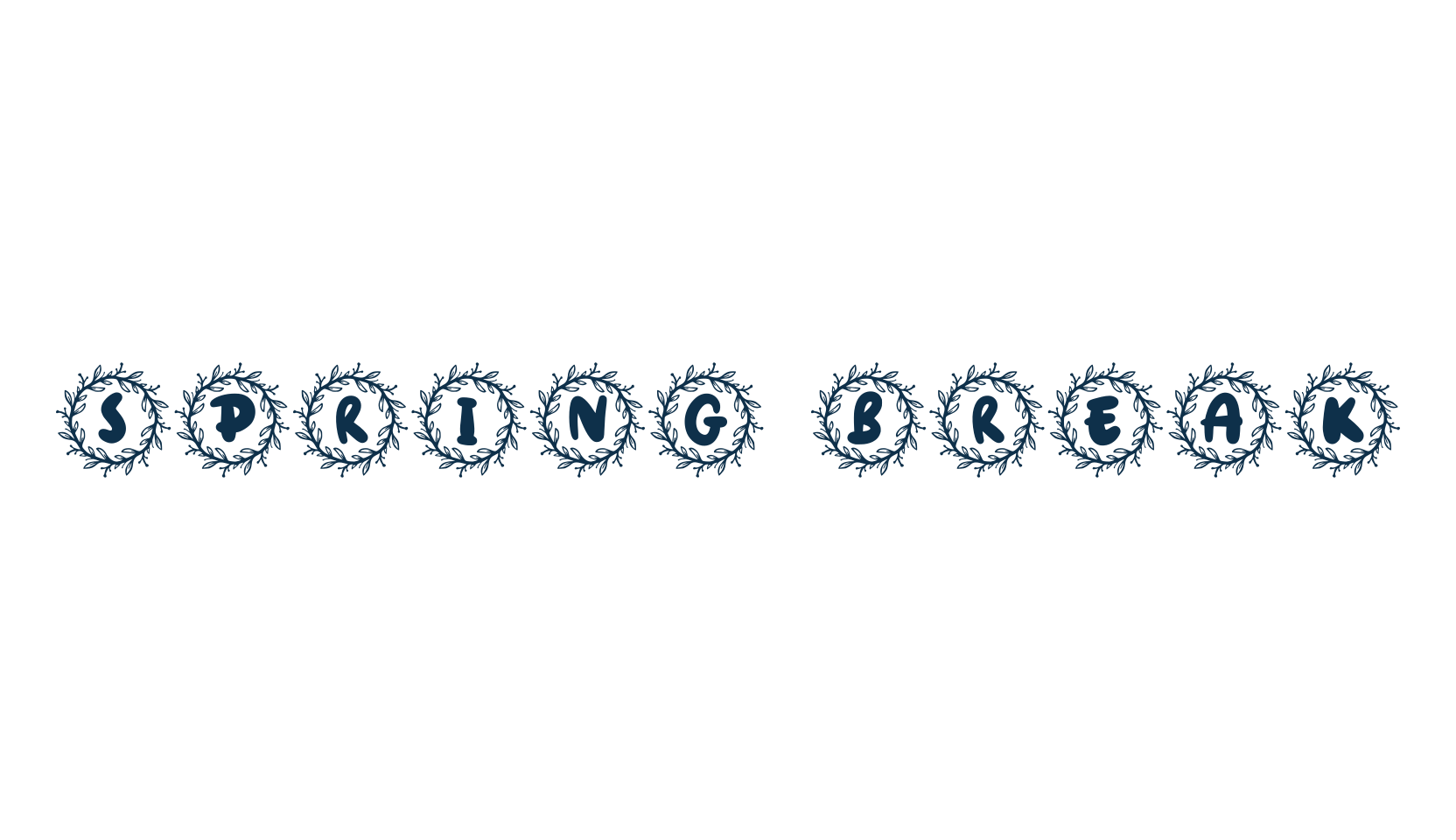 Spring Break, fancy initials decorative font preview