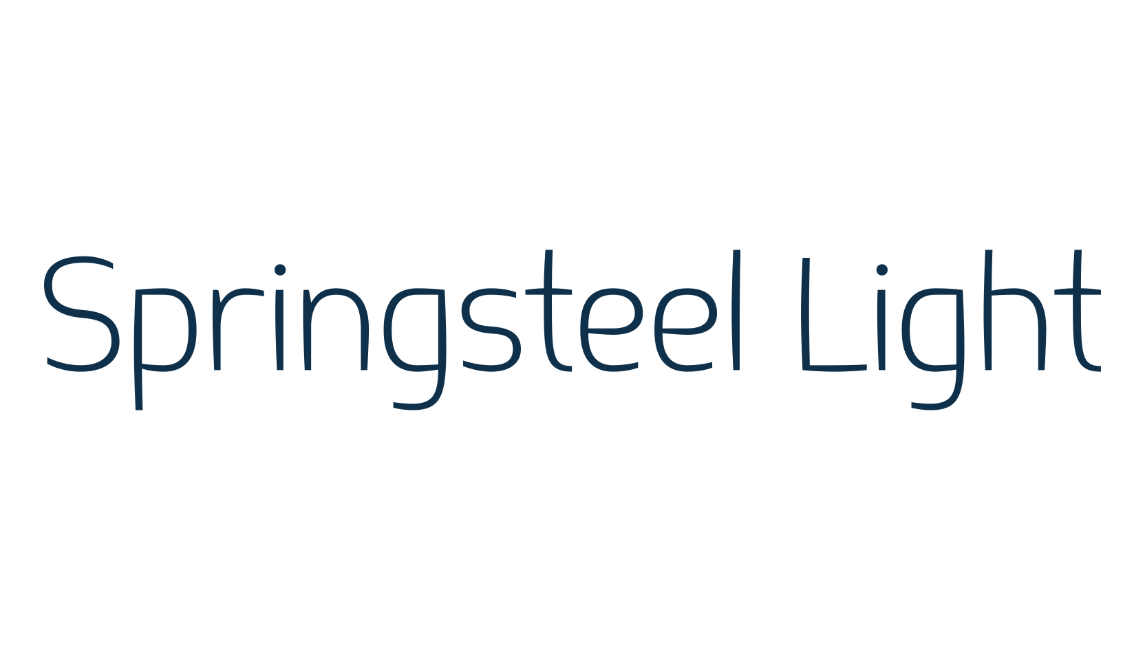 Springsteel Light, basic sans serif font preview