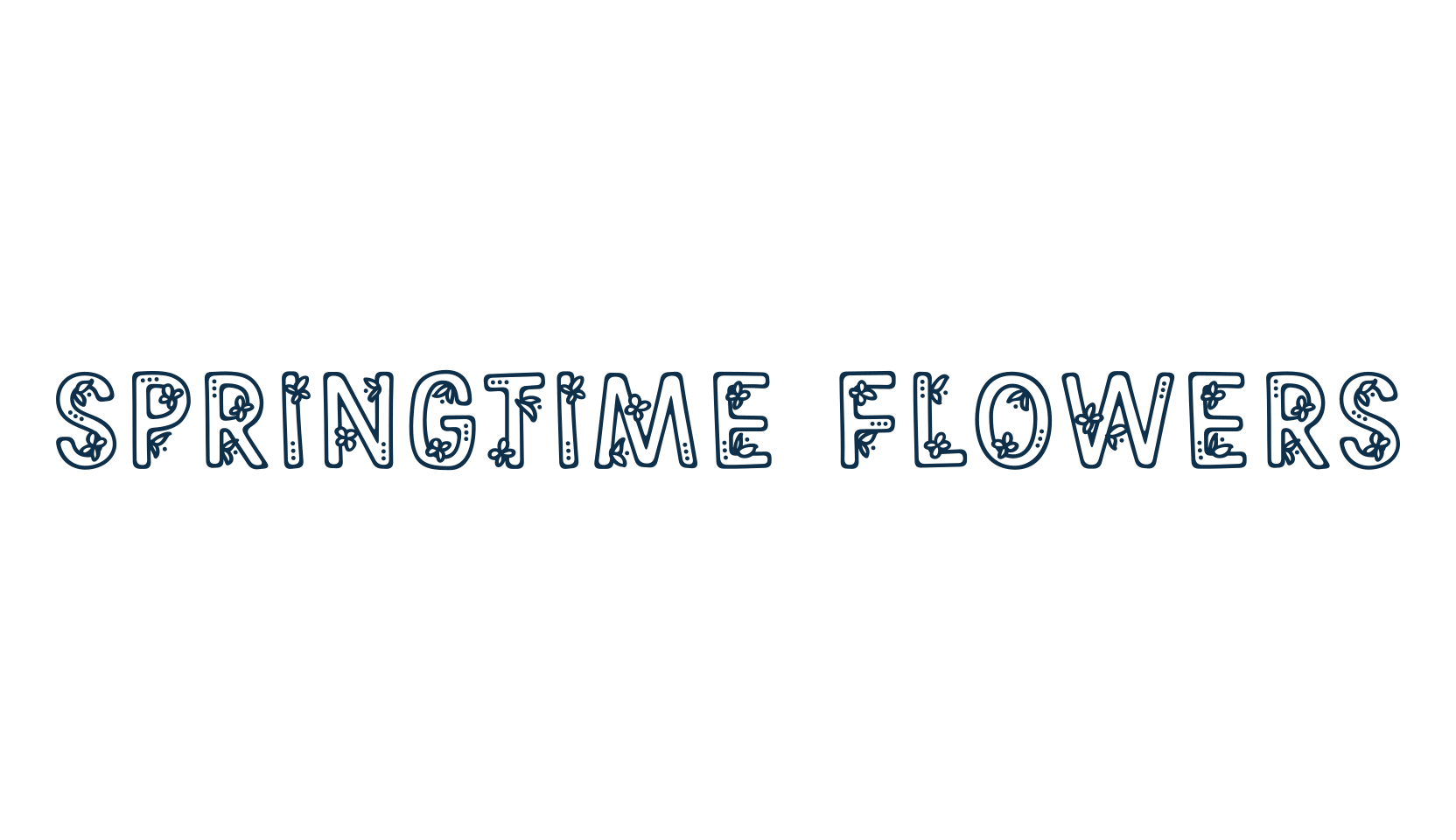 Springtime Flowers, decorative font preview