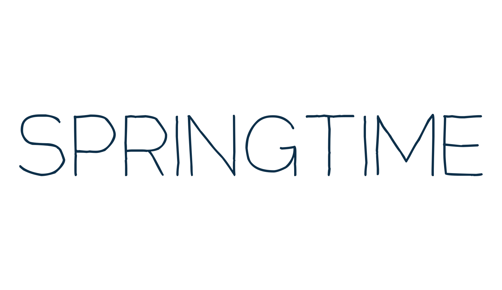 Springtime, handwriting font preview