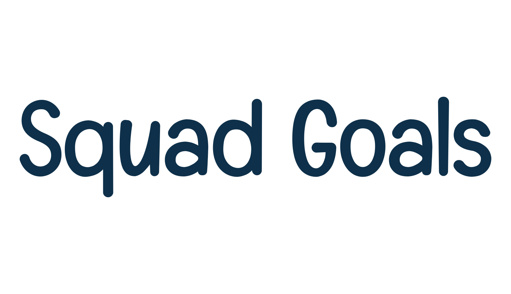 Squad Goals, various font preview