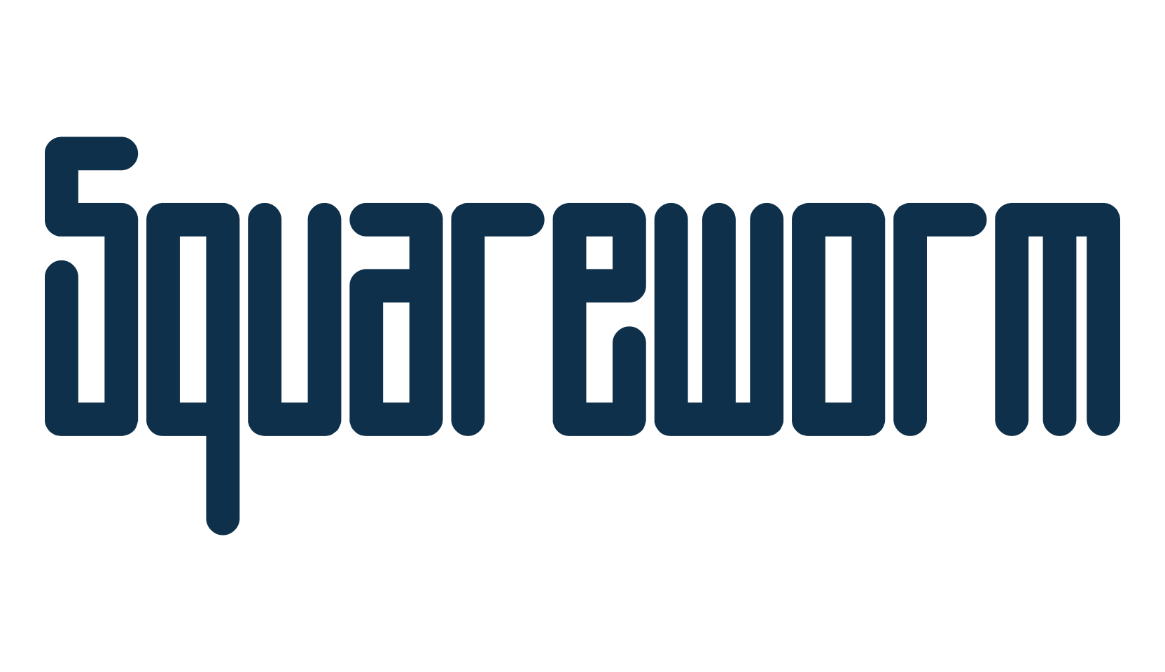 Squareworm, fancy various techno sci-fi font preview