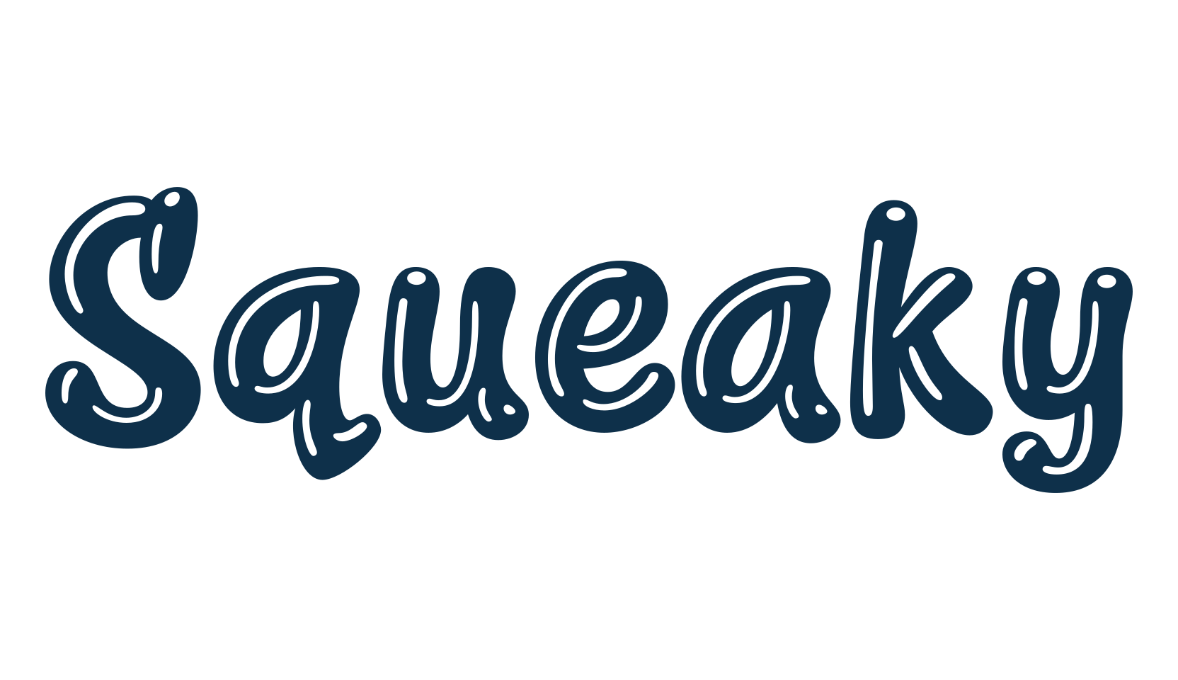Squeaky, fancy cartoon decorative font preview