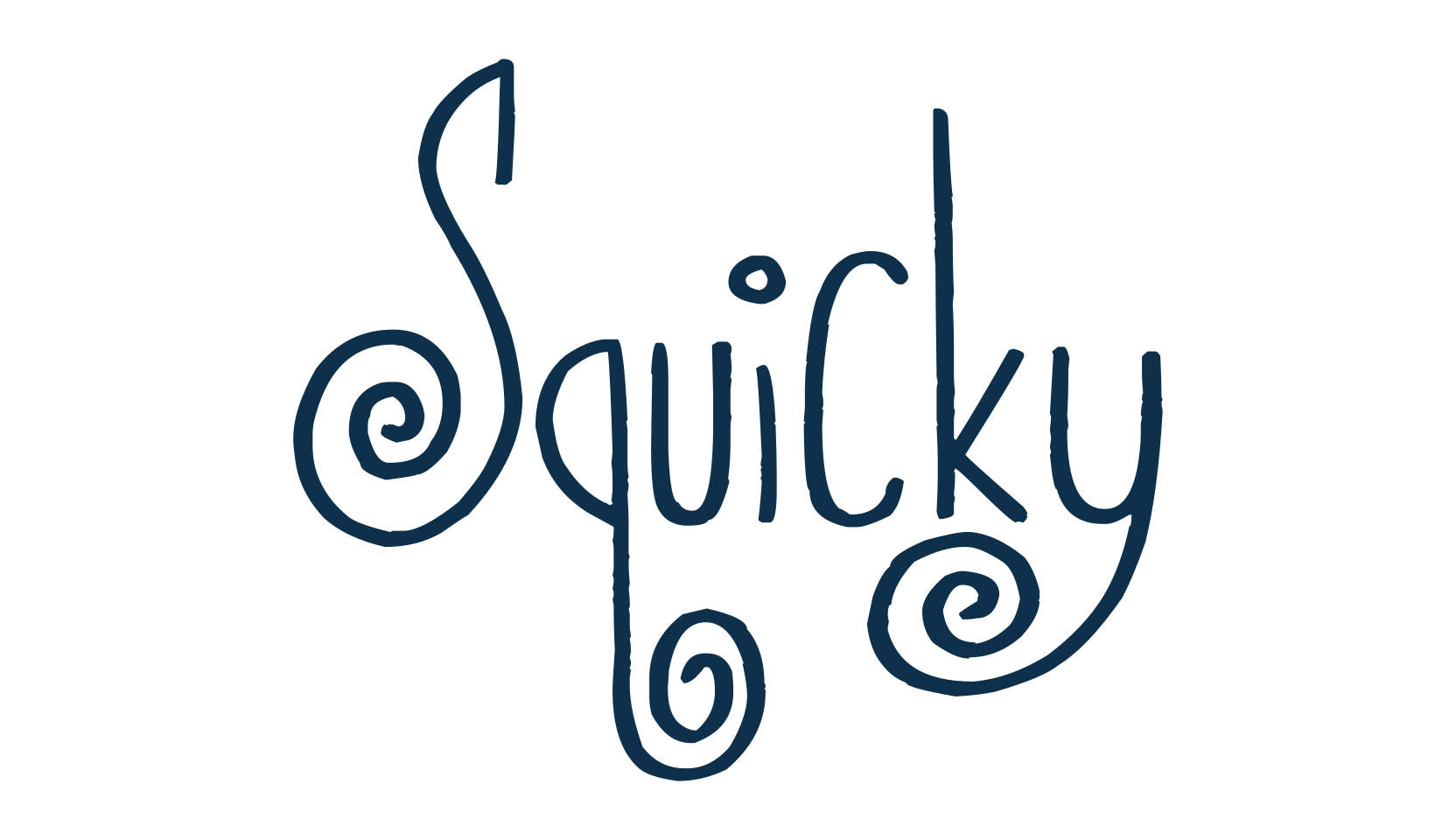 Squicky, curly font preview