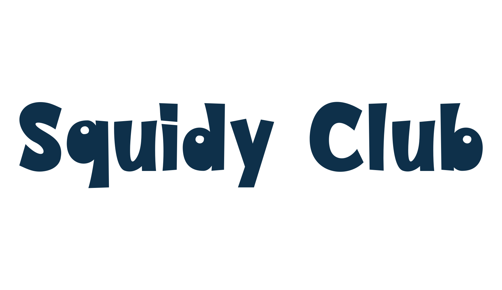 Squidy Club, fancy cartoon decorative font preview