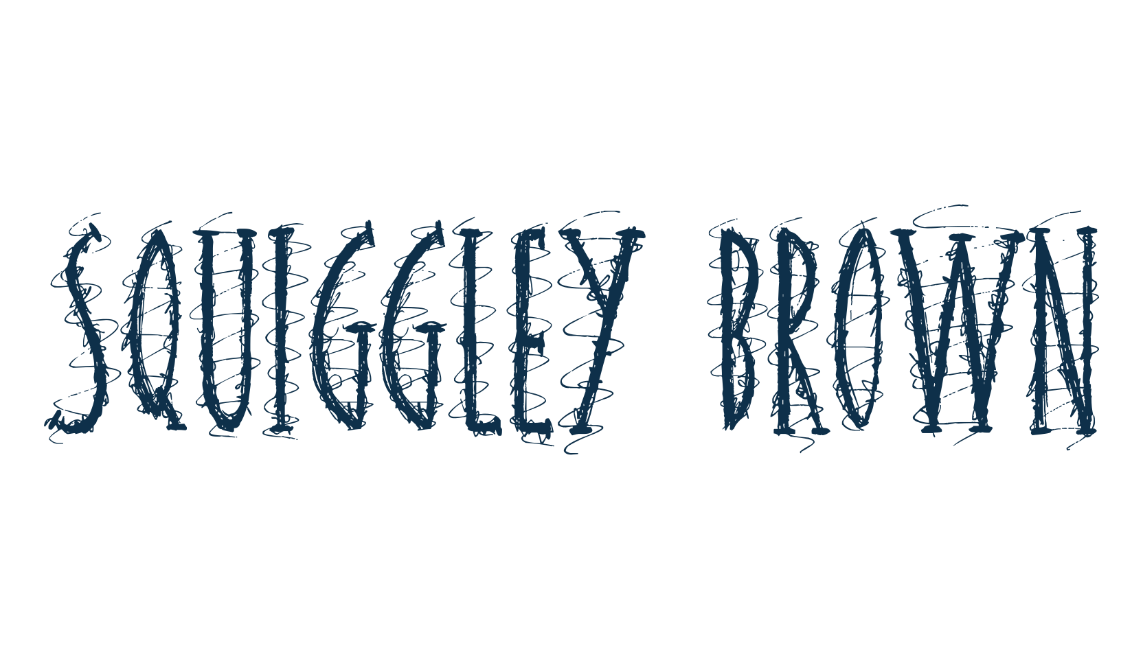 Squiggley Brown, trash font preview