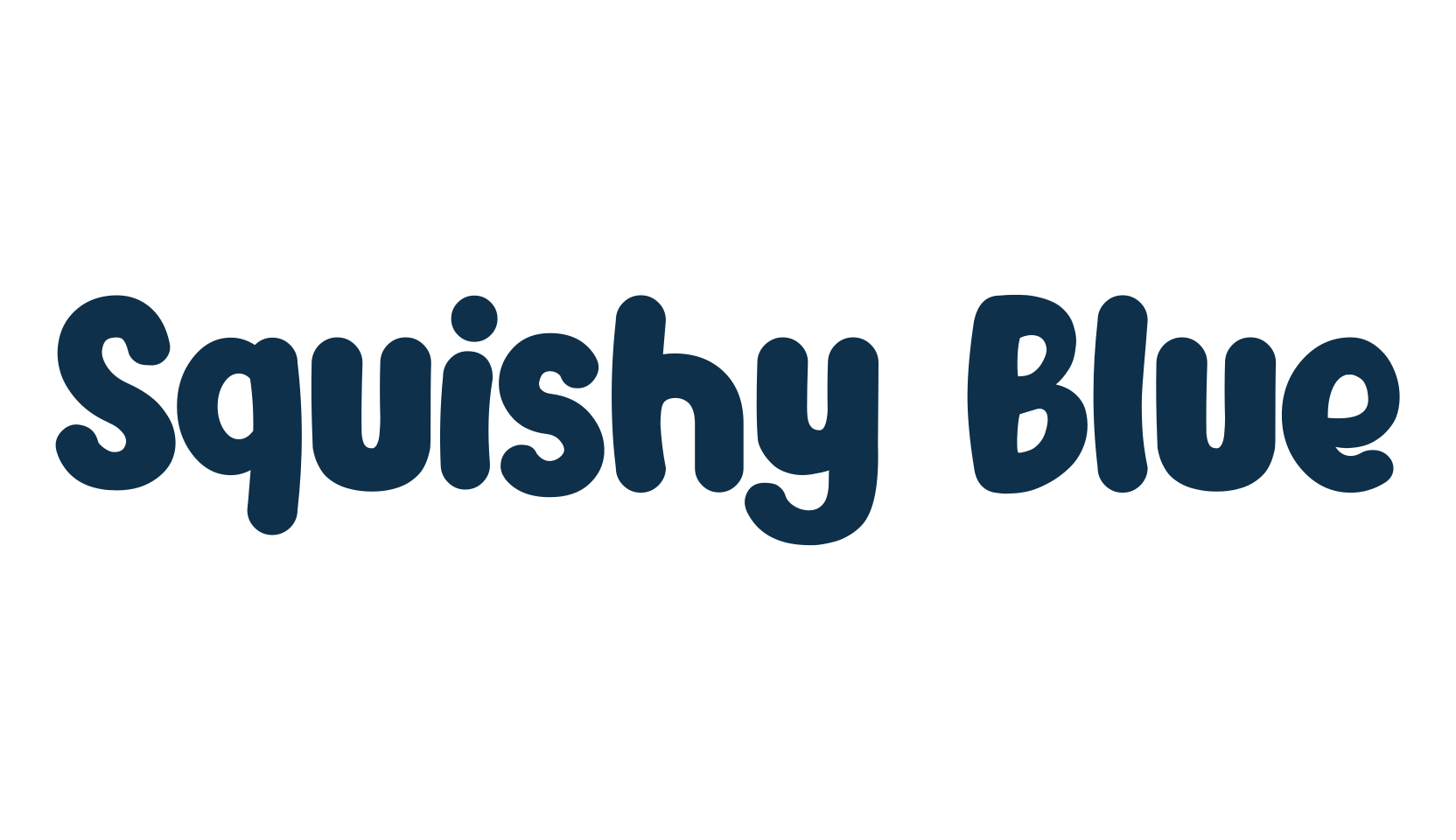 Squishy Blue, cartoon font preview