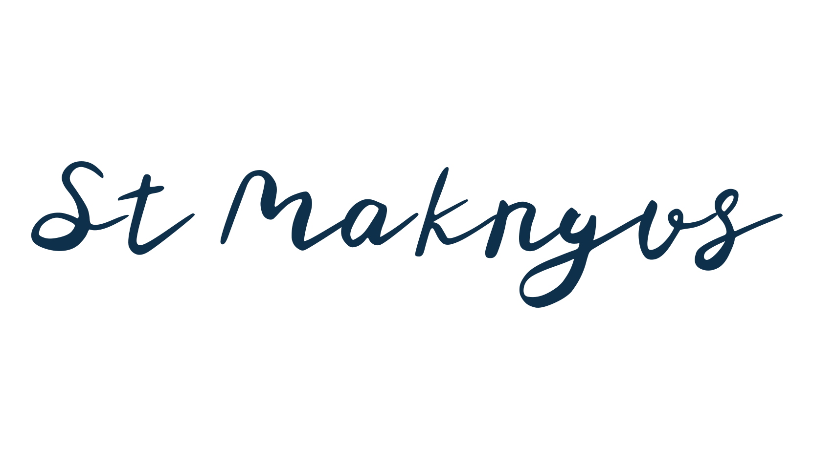 St Maknyus, script handwritten fancy decorative calligraphy font preview