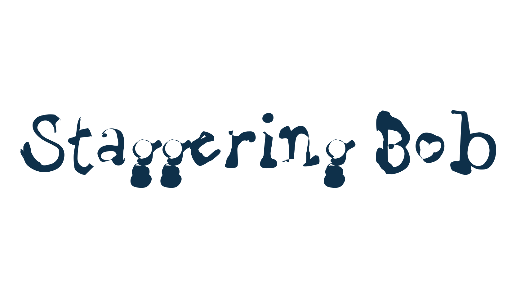 Staggering Bob, fancy cartoon decorative font preview