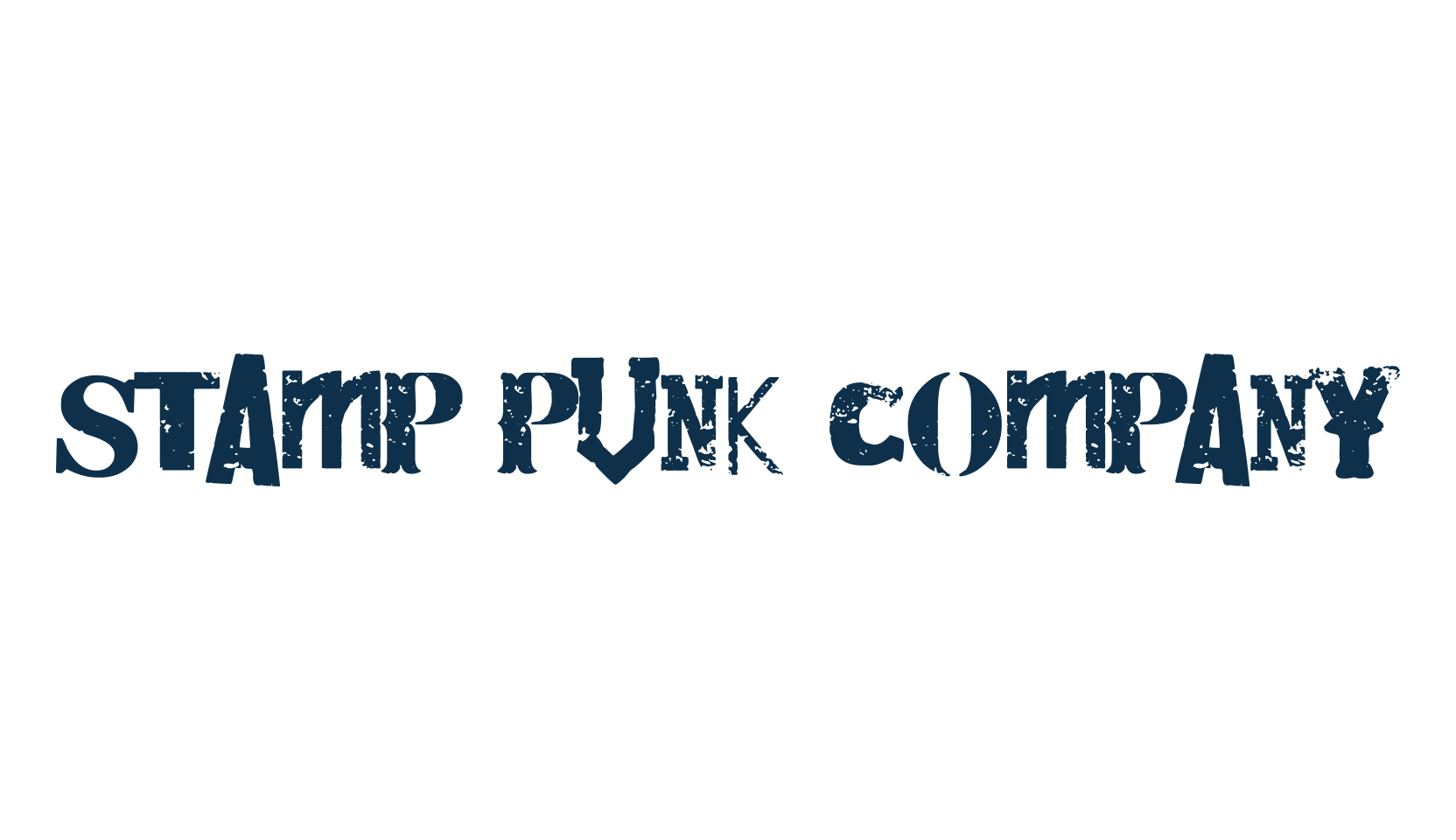 Stamp Punk Company, fancy distorted decorative font preview