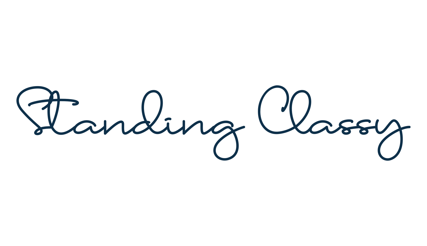 Standing Classy, script handwritten fancy decorative calligraphy font preview