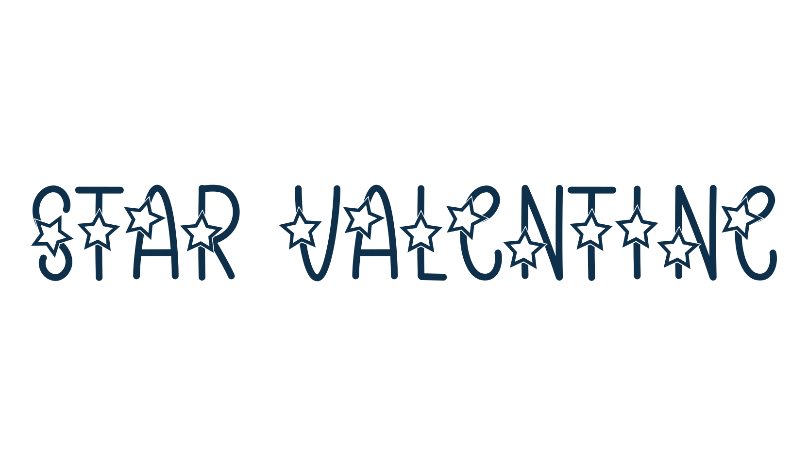 Star Valentine, fancy decorative font preview