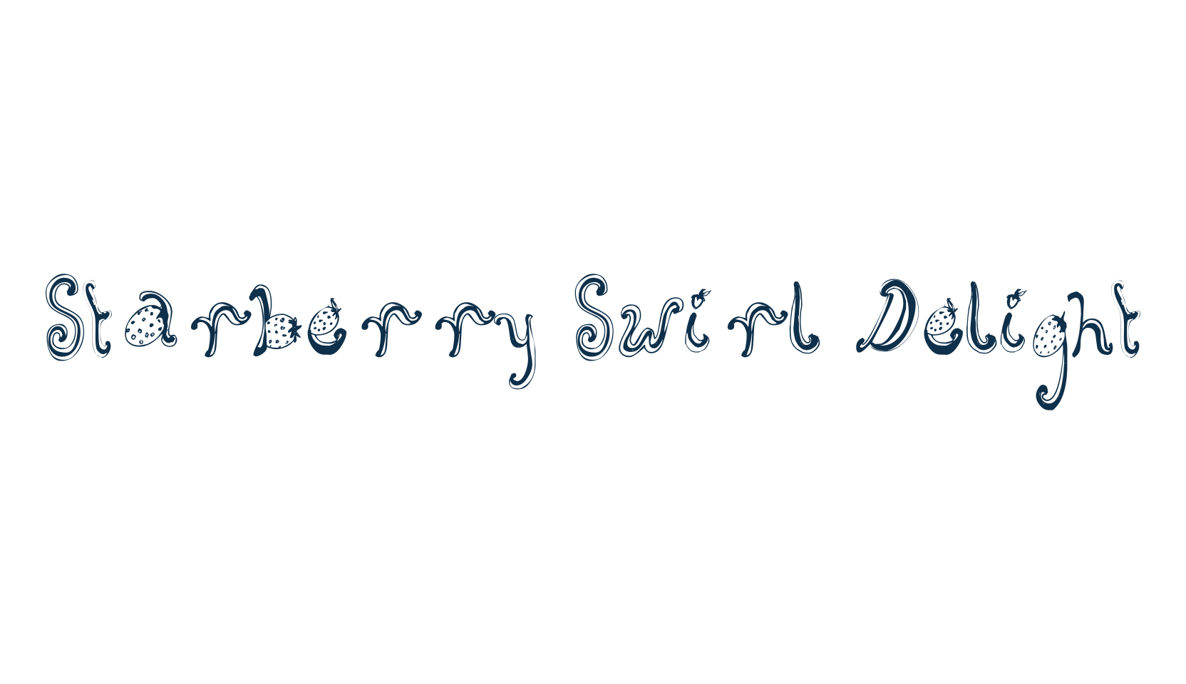 Starberry Swirl Delight, fancy curly decorative font preview