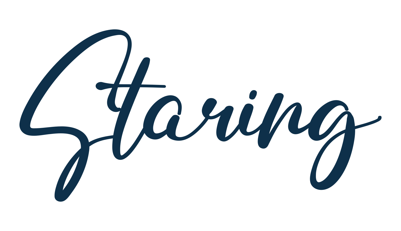 Staring, script handwritten fancy decorative calligraphy font preview