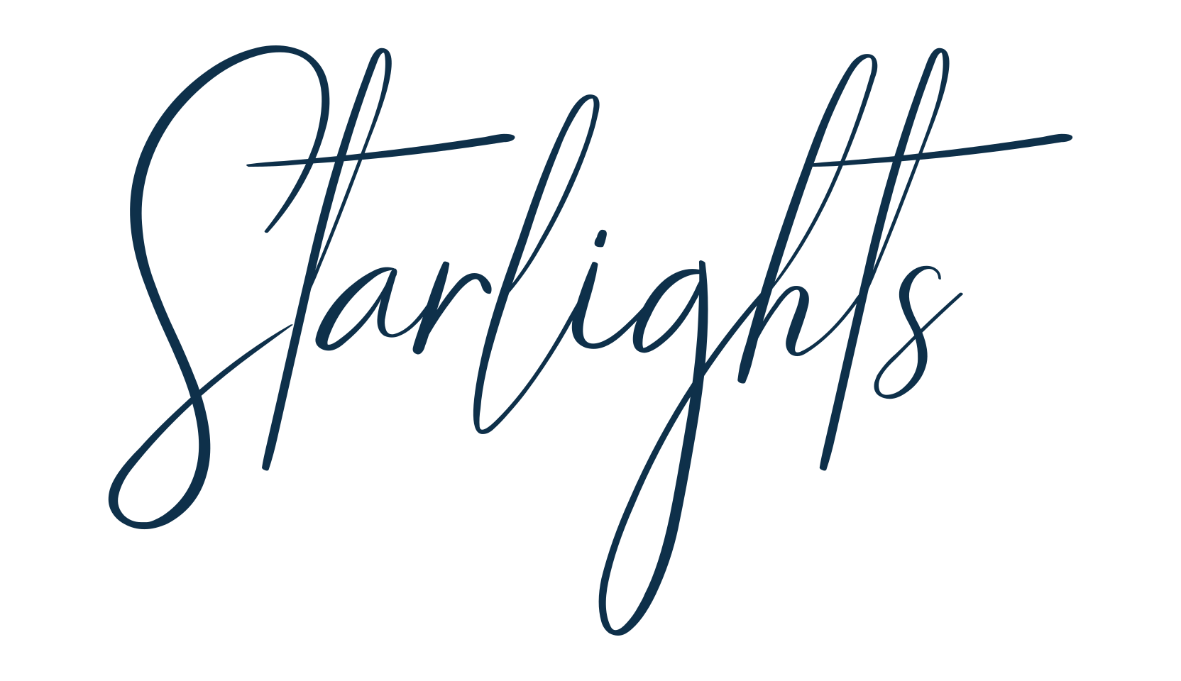Starlights, script handwritten fancy decorative calligraphy font preview