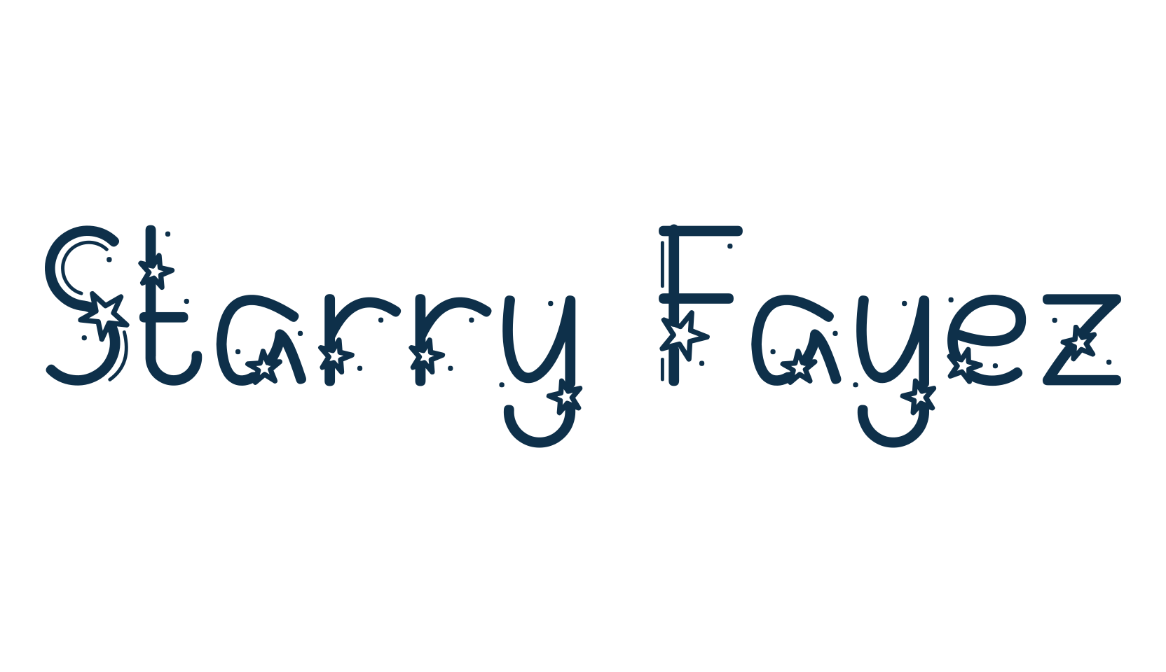 Starry Fayez, decorative font preview
