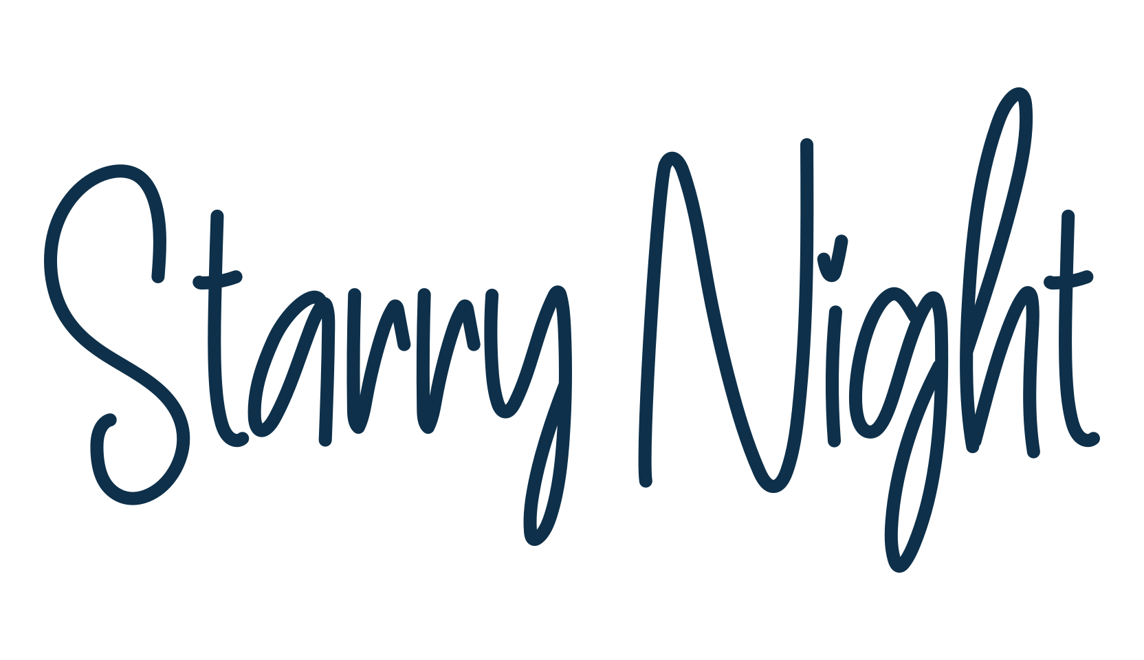 Starry Night, script handwritten fancy decorative calligraphy font preview