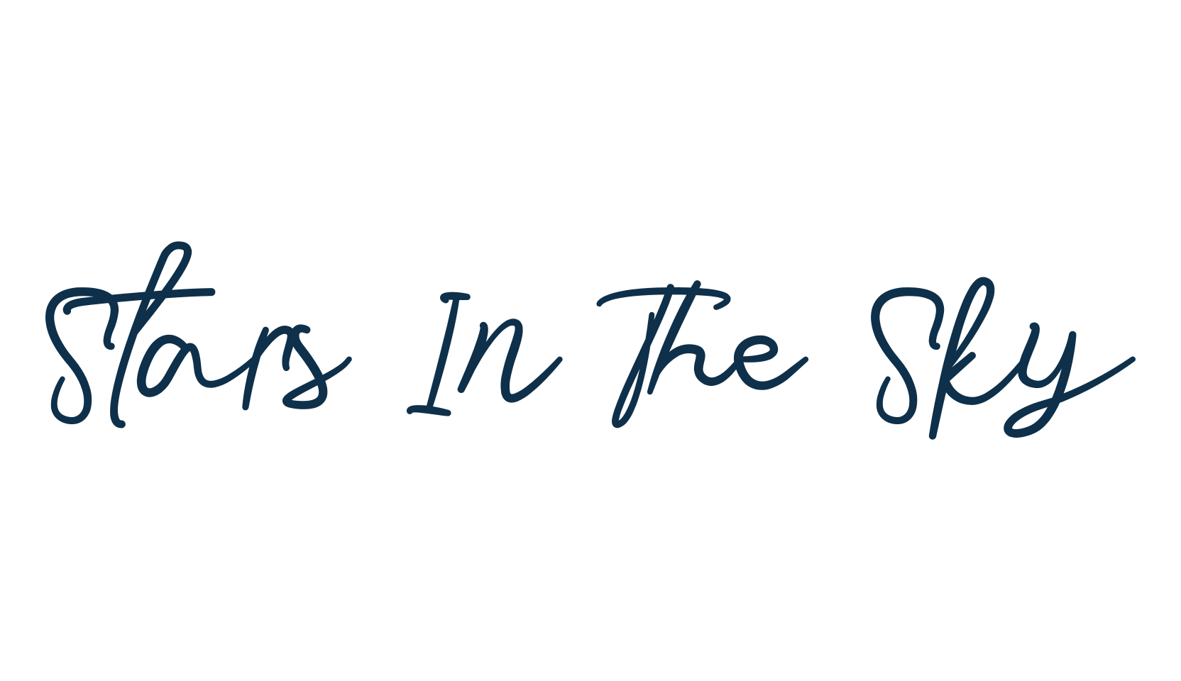 Stars In The Sky, script handwritten fancy decorative calligraphy font preview