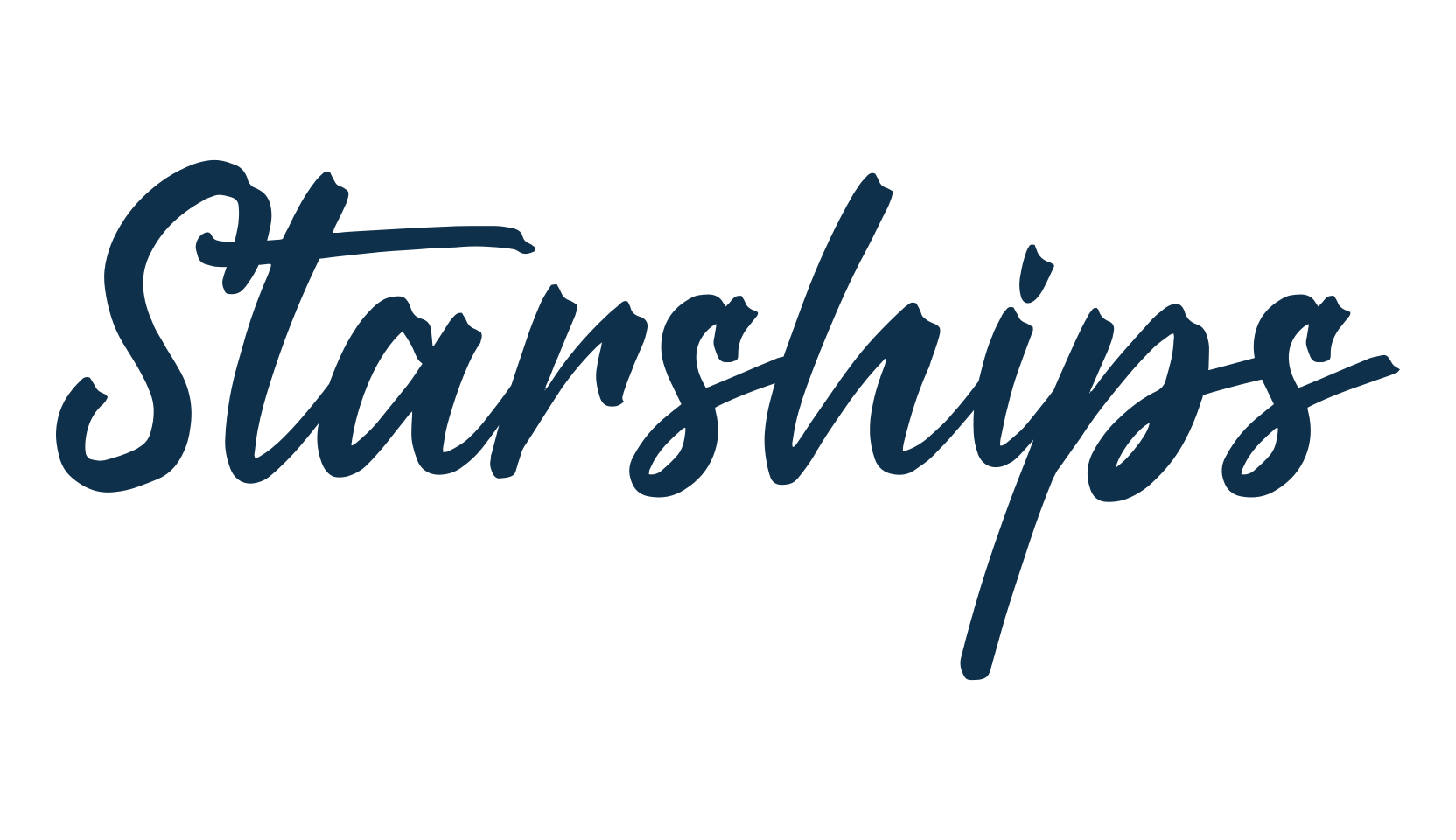 Starships, script brush fancy decorative calligraphy font preview