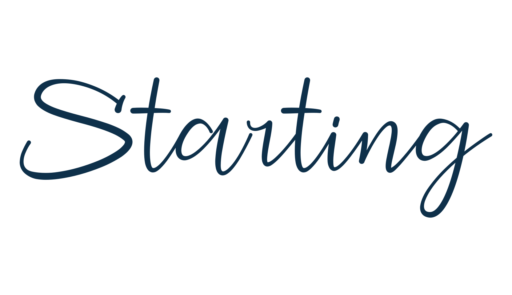 Starting, handwriting font preview