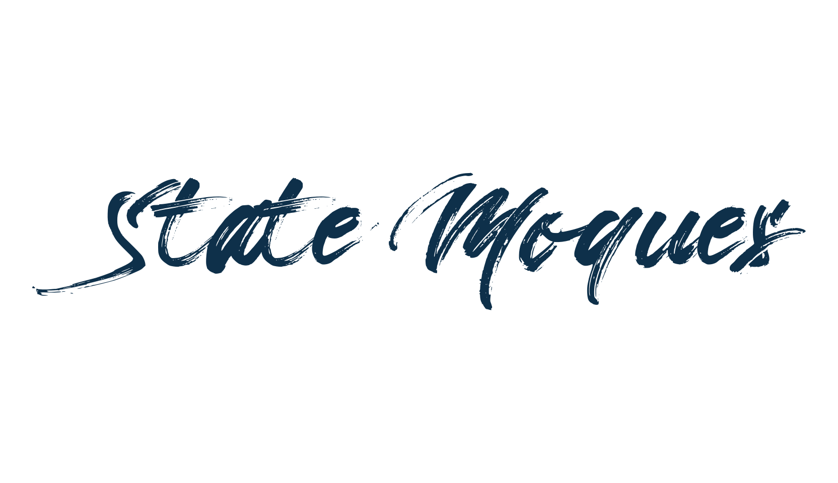 State Moques, brush font preview
