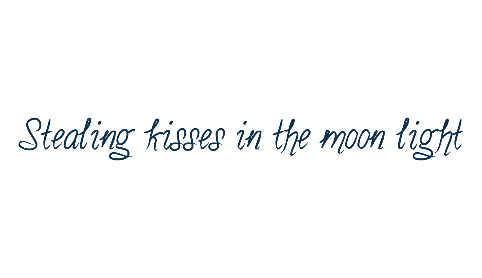 Stealing kisses in the moon light, script handwritten fancy decorative calligraphy font preview