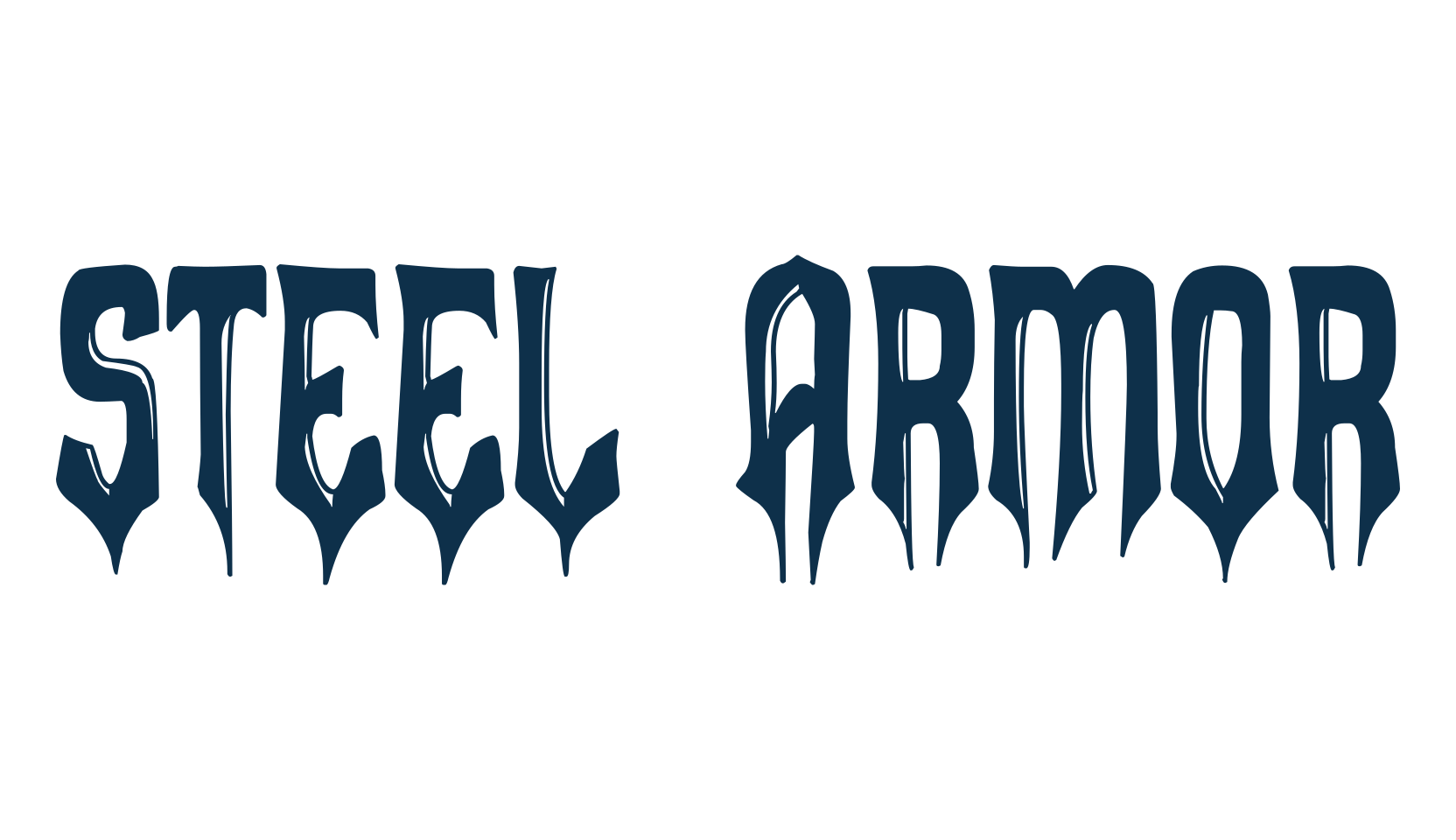 Steel Armor, modern font preview