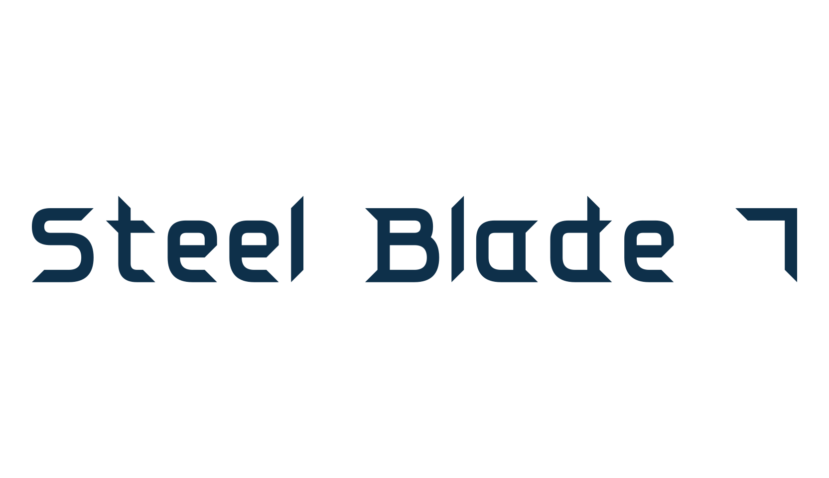 Steel Blade 7, fancy various techno sci-fi font preview
