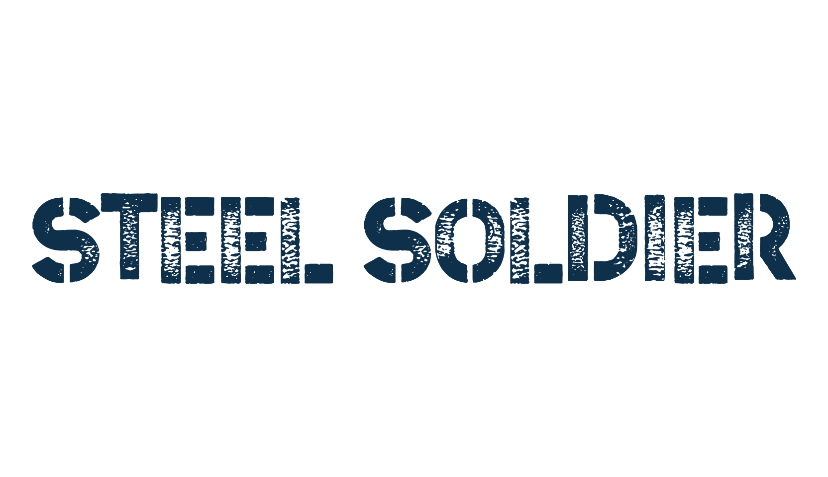 Steel Soldier, fancy stencil, army decorative font preview