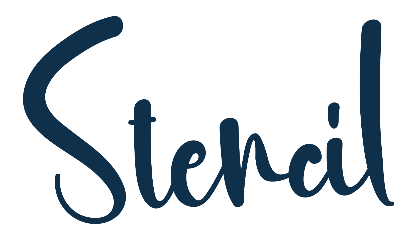 Stencil, script handwritten fancy decorative calligraphy font preview