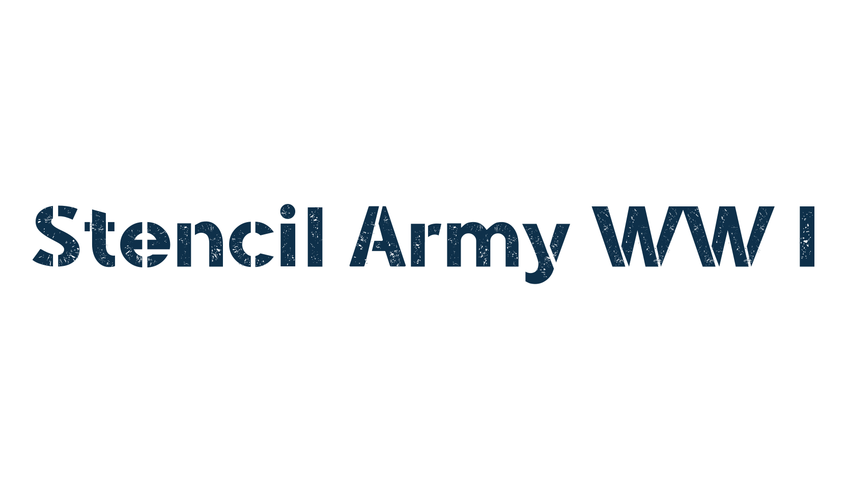 Stencil Army WW I, stencil, army font preview