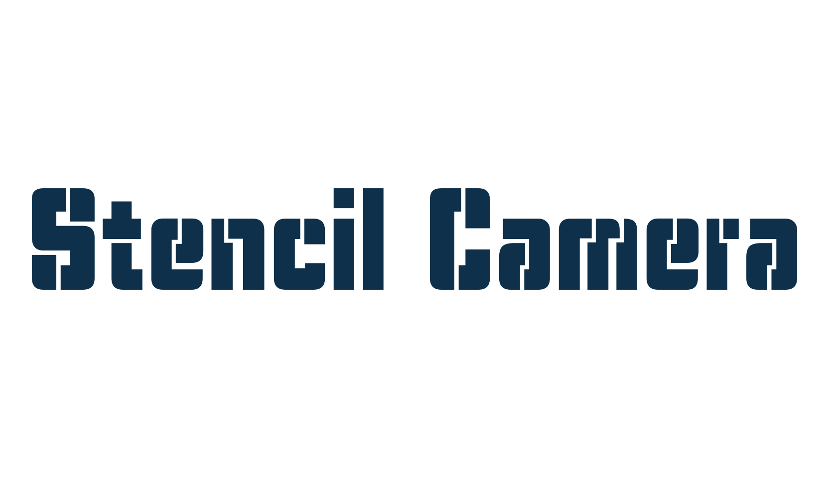 Stencil Camera, fancy stencil, army decorative font preview