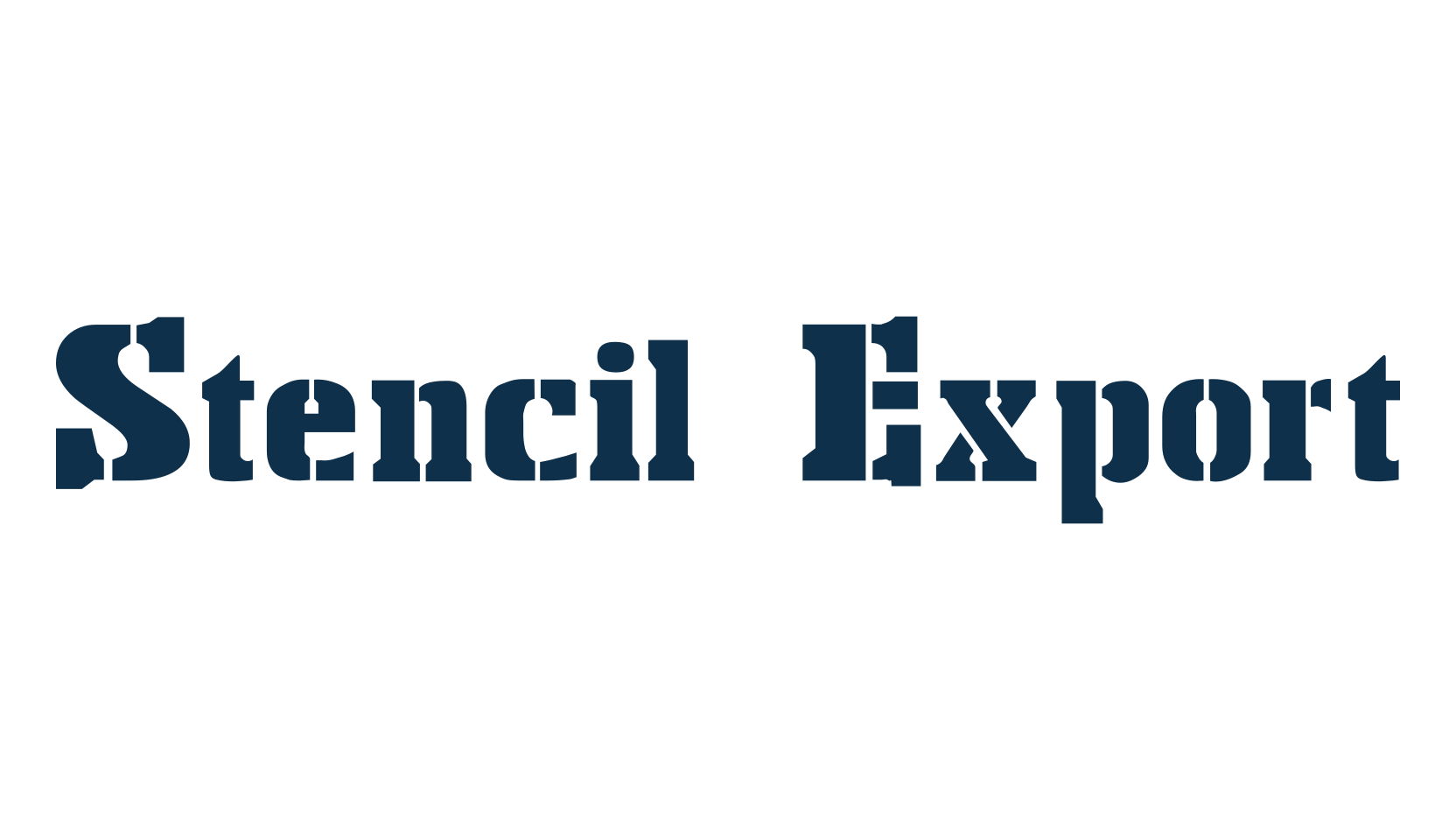 Stencil Export, fancy stencil, army decorative font preview
