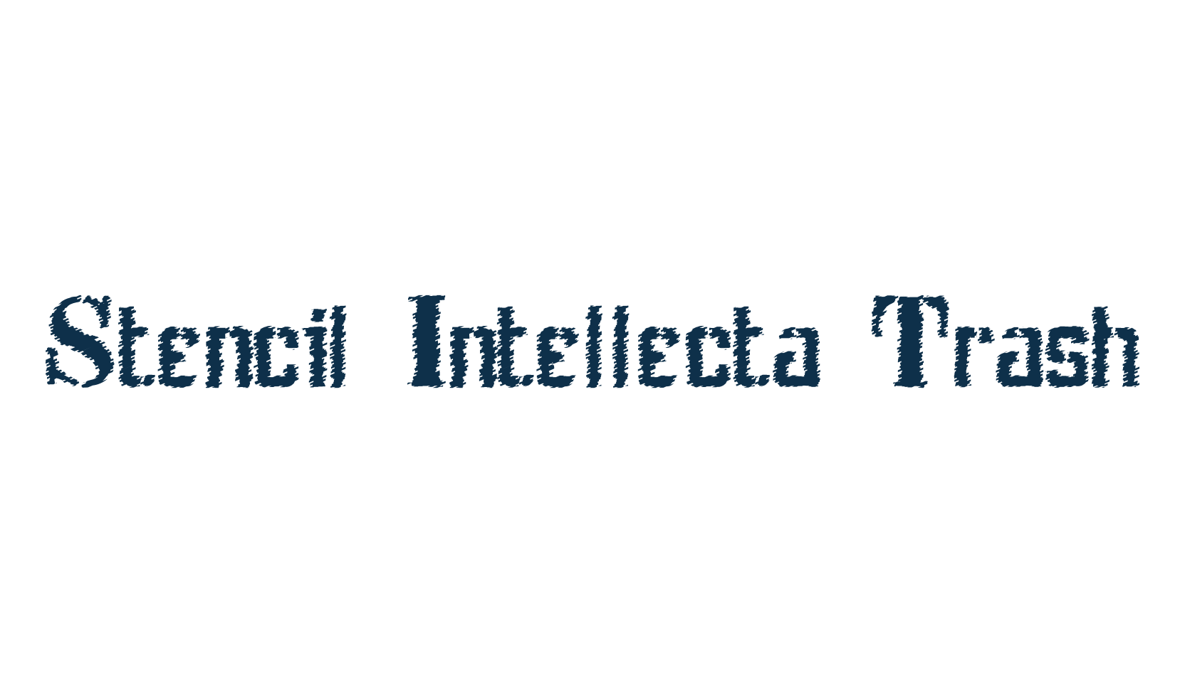 Stencil Intellecta Trash, stencil, army font preview
