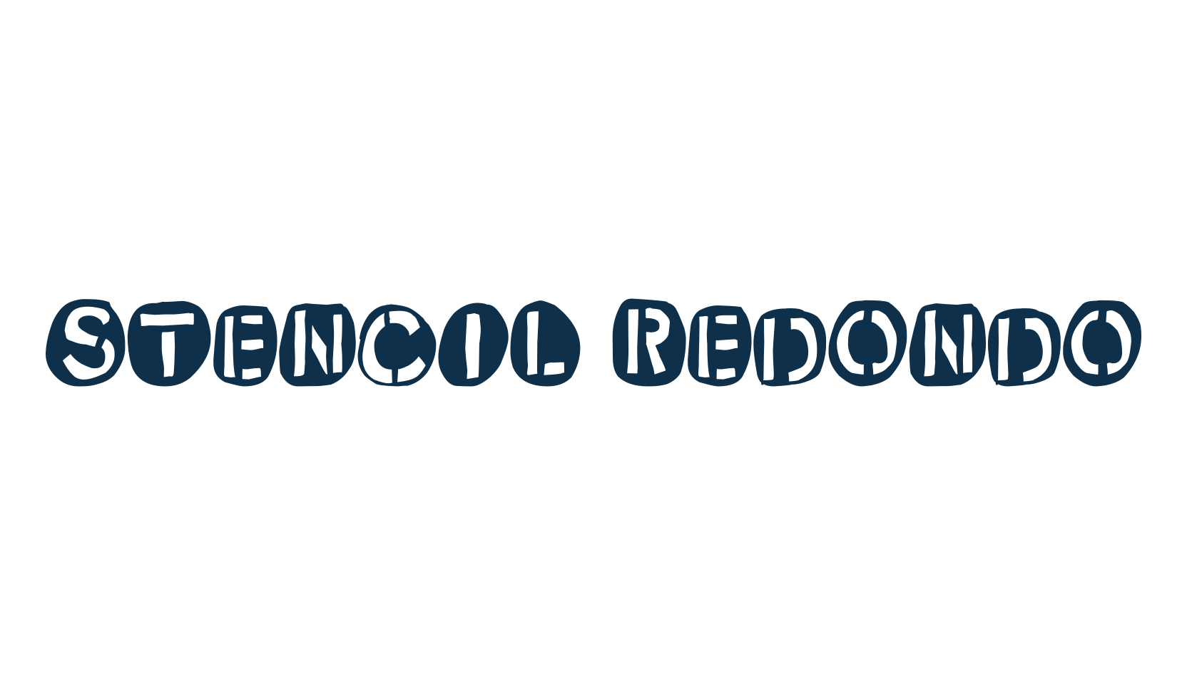 Stencil Redondo, fancy stencil, army decorative font preview