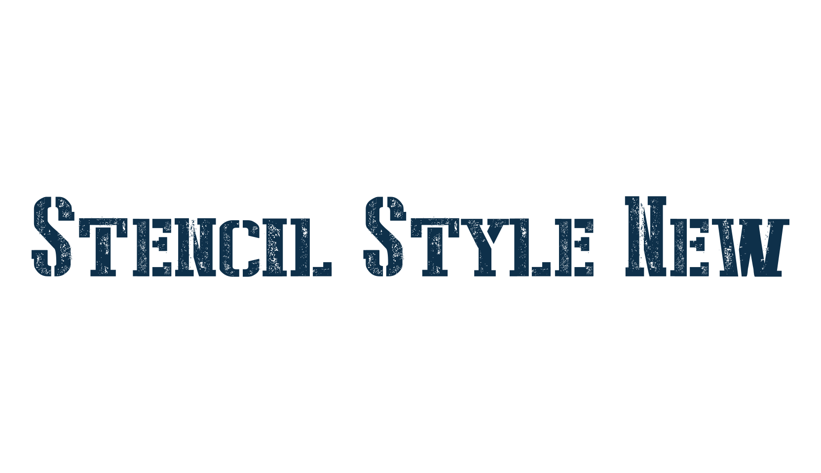 Stencil Style New, fancy stencil, army decorative font preview