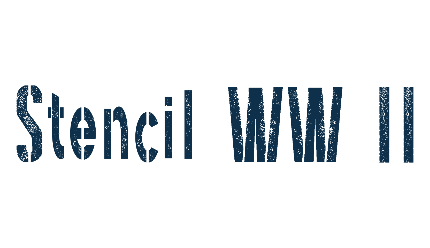 Stencil WW II, fancy stencil, army decorative font preview
