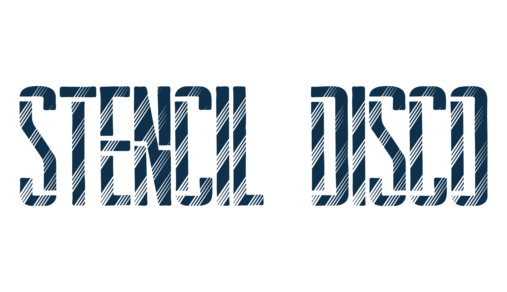 Stencil Disco, various font preview