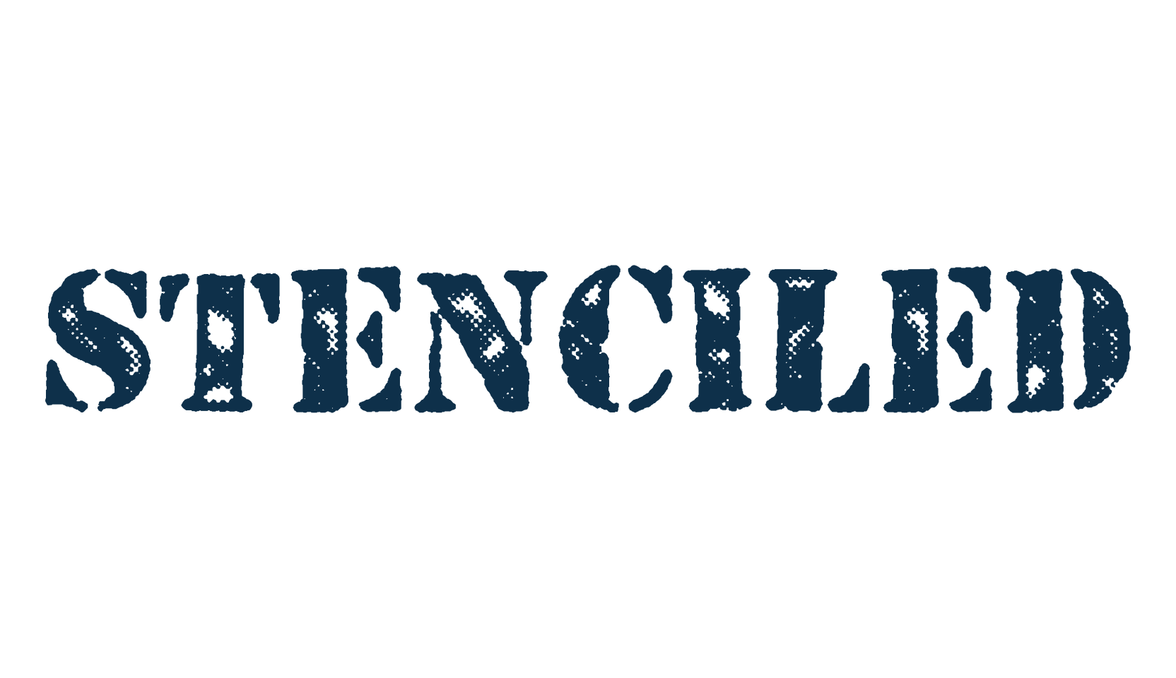 Stenciled, stencil, army font preview