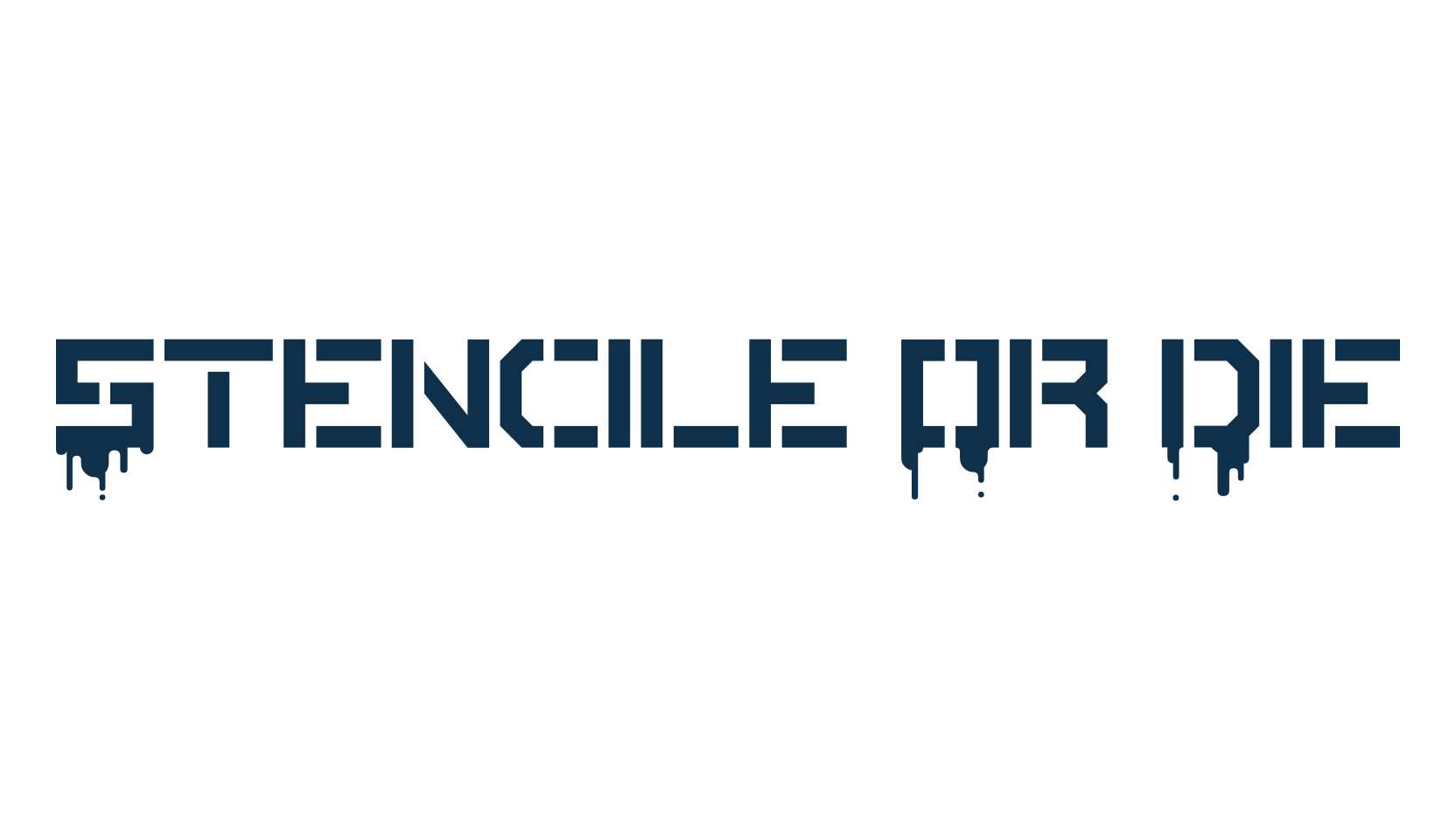 Stencile Or Die, stencil, army font preview