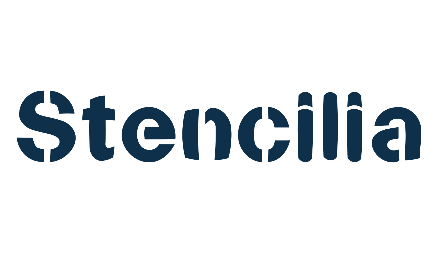 Stencilia, fancy stencil, army decorative font preview