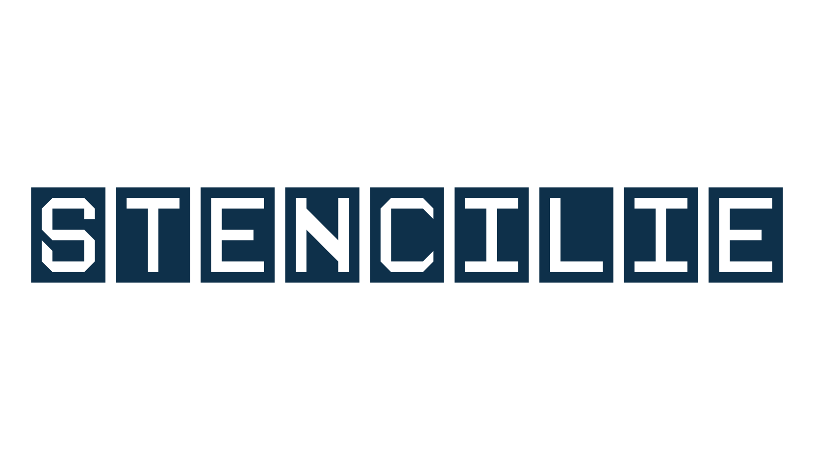 Stencilie, techno square sci-fi font preview
