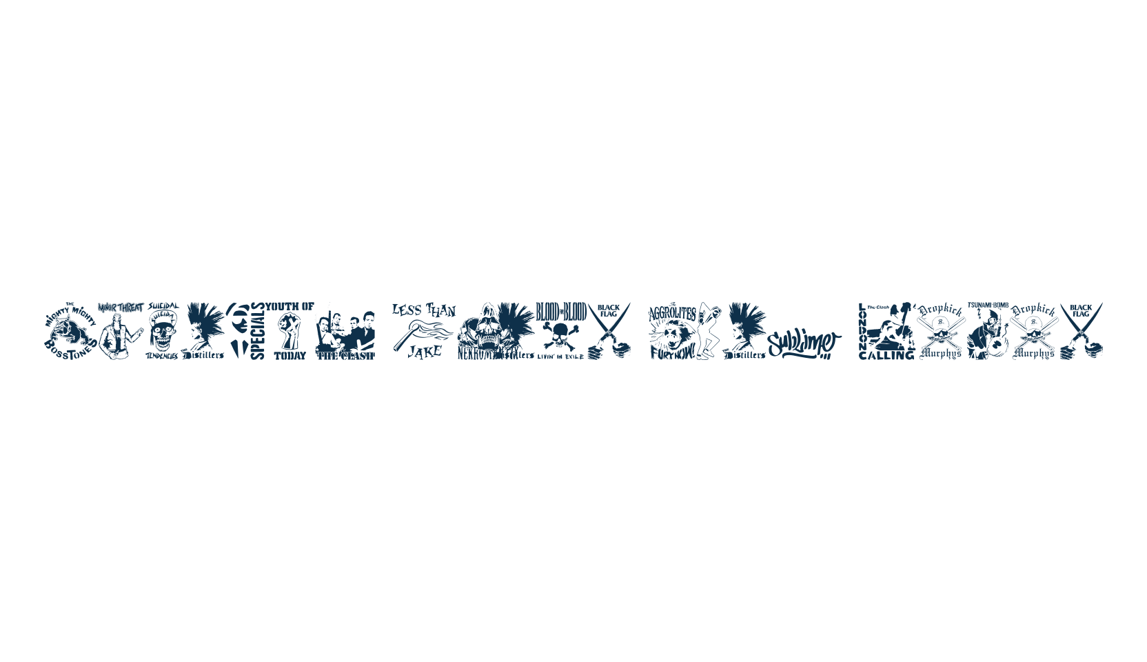 Stencil Punks Band Logos, fancy decorative font preview